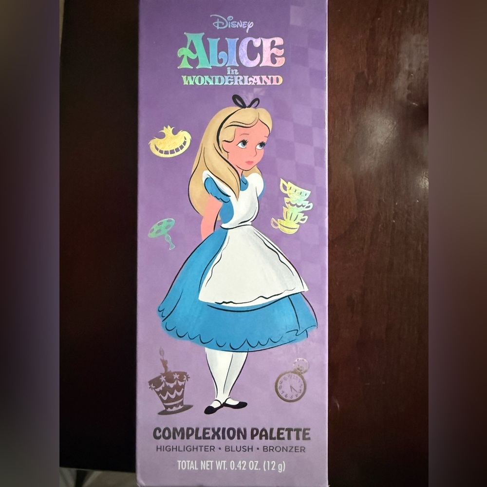 Disney Alice in Wonderland Complexion Palette — Purple, Blue, Gold, Green, Pink